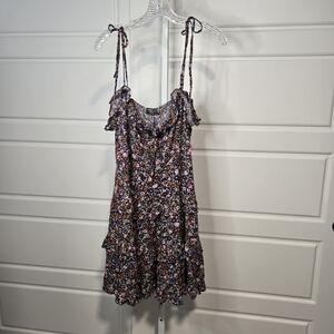 Chic Floral Mini Dress with Tie Straps